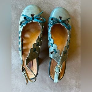 Miz Mooz Block Heel Shoes - Blue - Women's Size 7.5